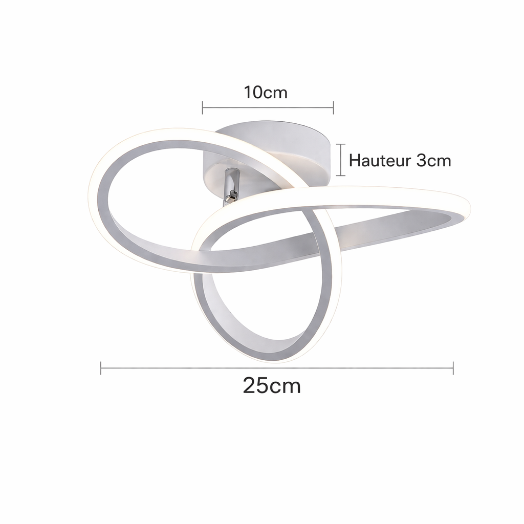 Plafonnier LED trèfle 25 cm design moderne éclairage plafond