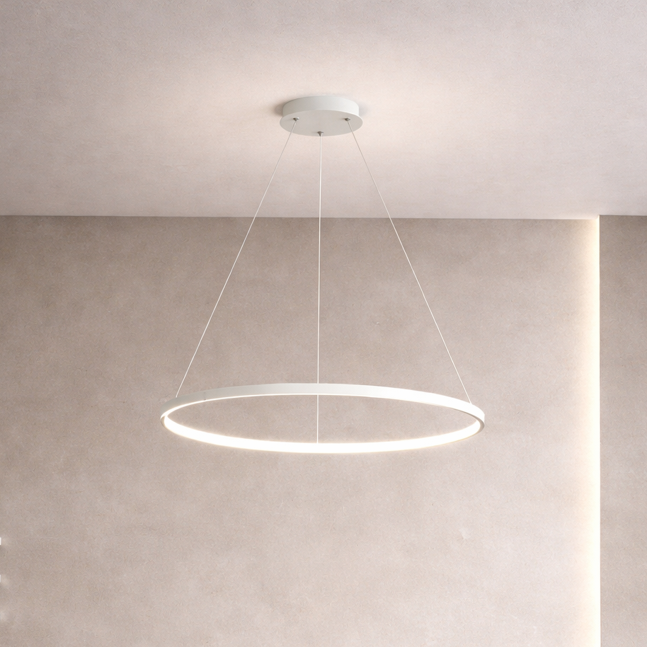 Suspension LED anneau nordique design minimaliste éclairage intérieur