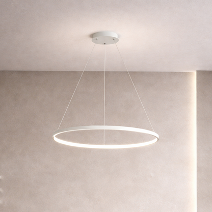 Suspension LED anneau nordique design minimaliste éclairage intérieur