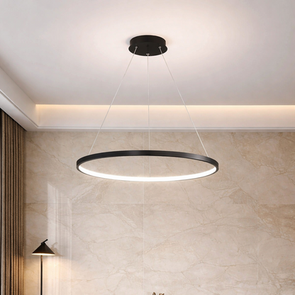 Suspension LED anneau nordique design minimaliste éclairage intérieur