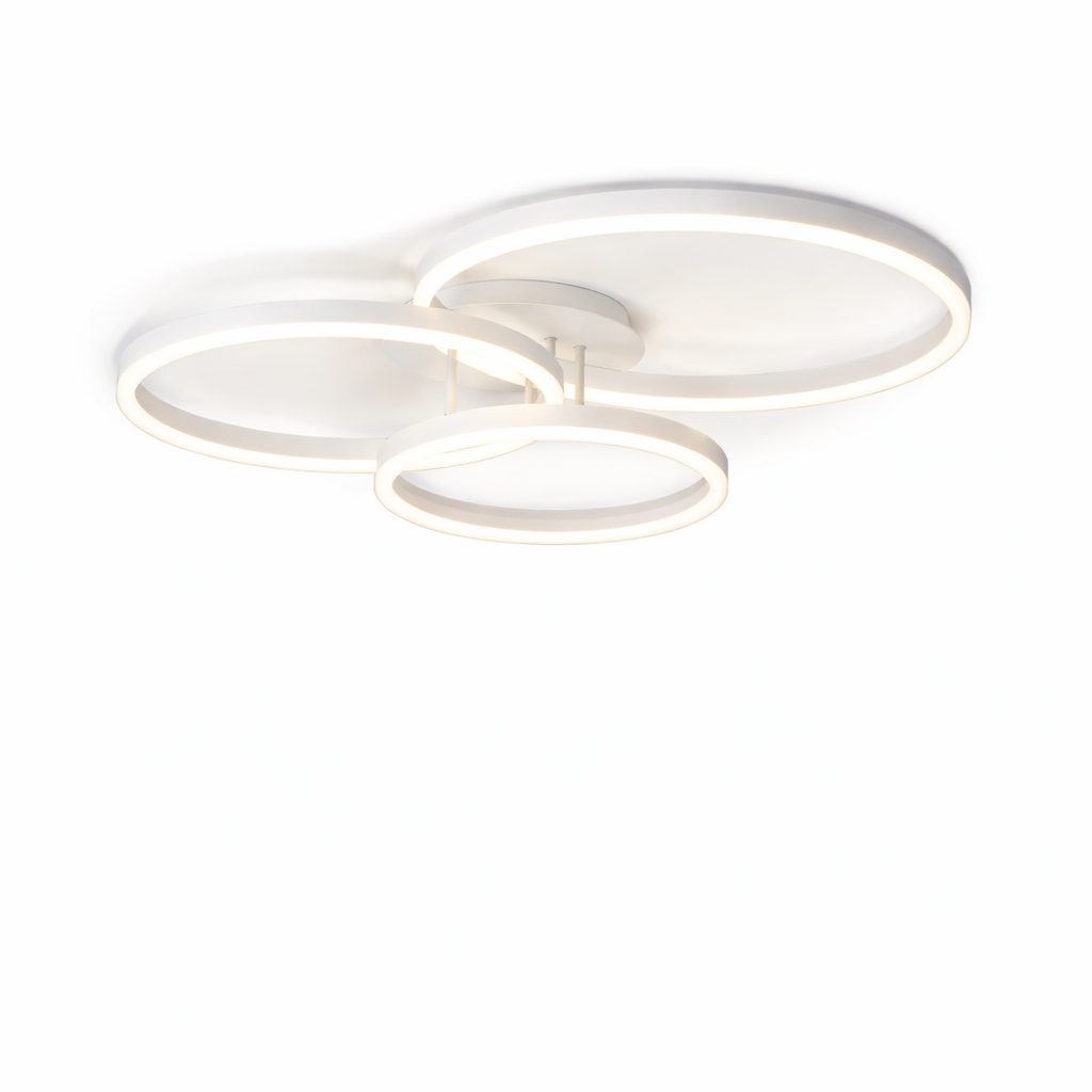 Plafonnier LED moderne à anneaux éclairage intérieur