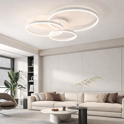 Plafonnier LED moderne à anneaux éclairage intérieur