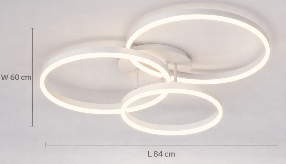 Plafonnier LED moderne à anneaux éclairage intérieur