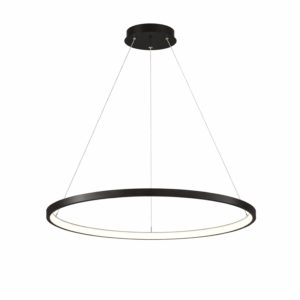 Suspension LED anneau nordique design minimaliste éclairage intérieur