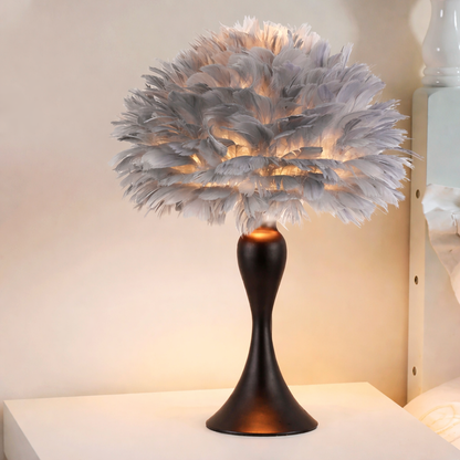 Lampe LED plume décorative design ambiance lumineuse douce