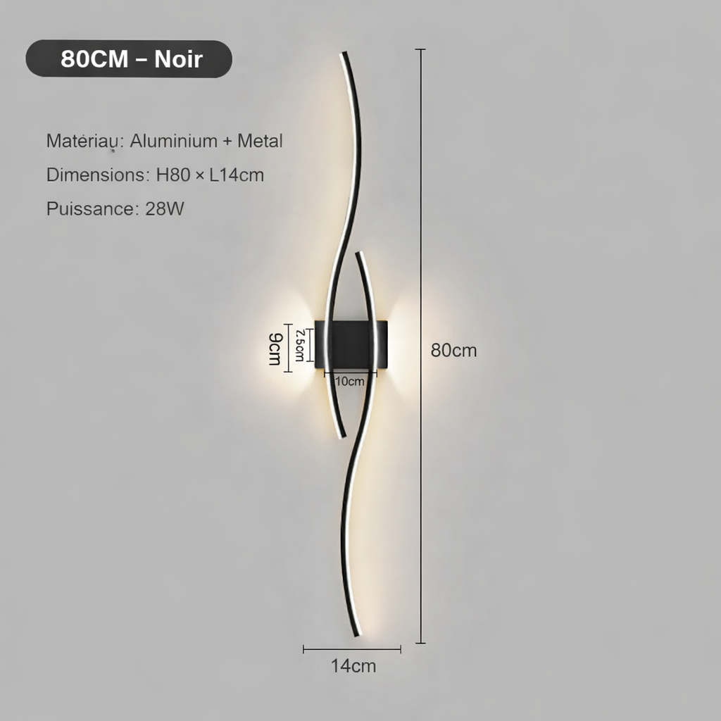 Applique LED bande longue design minimaliste éclairage mural moderne