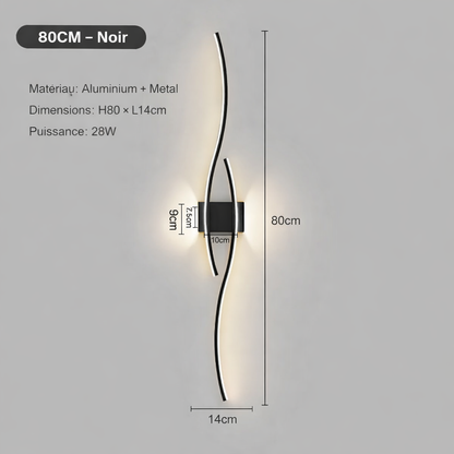Applique LED bande longue design minimaliste éclairage mural moderne