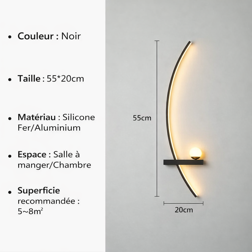 Applique LED nordique à rayures design moderne éclairage mural