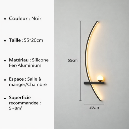 Applique LED nordique à rayures design moderne éclairage mural