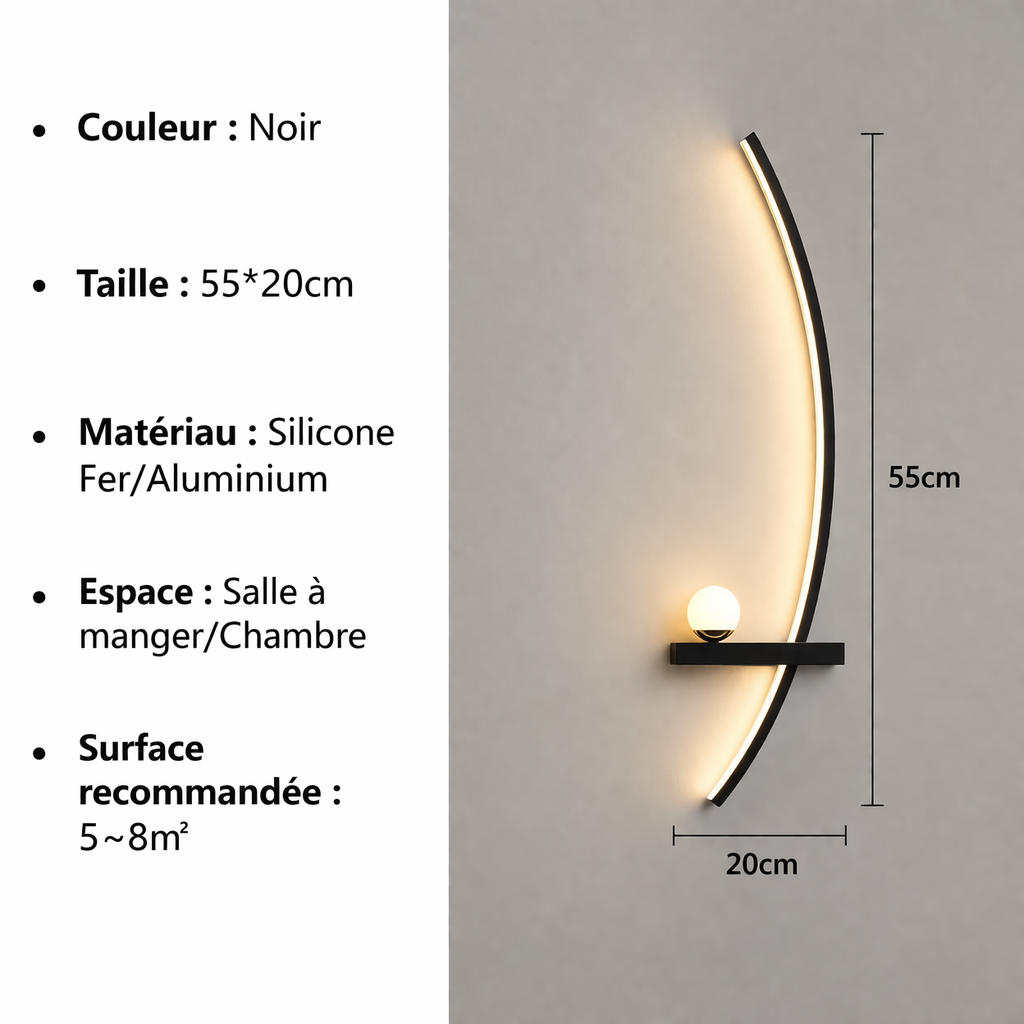 Applique LED nordique à rayures design moderne éclairage mural