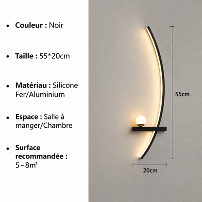 Applique LED nordique à rayures design moderne éclairage mural