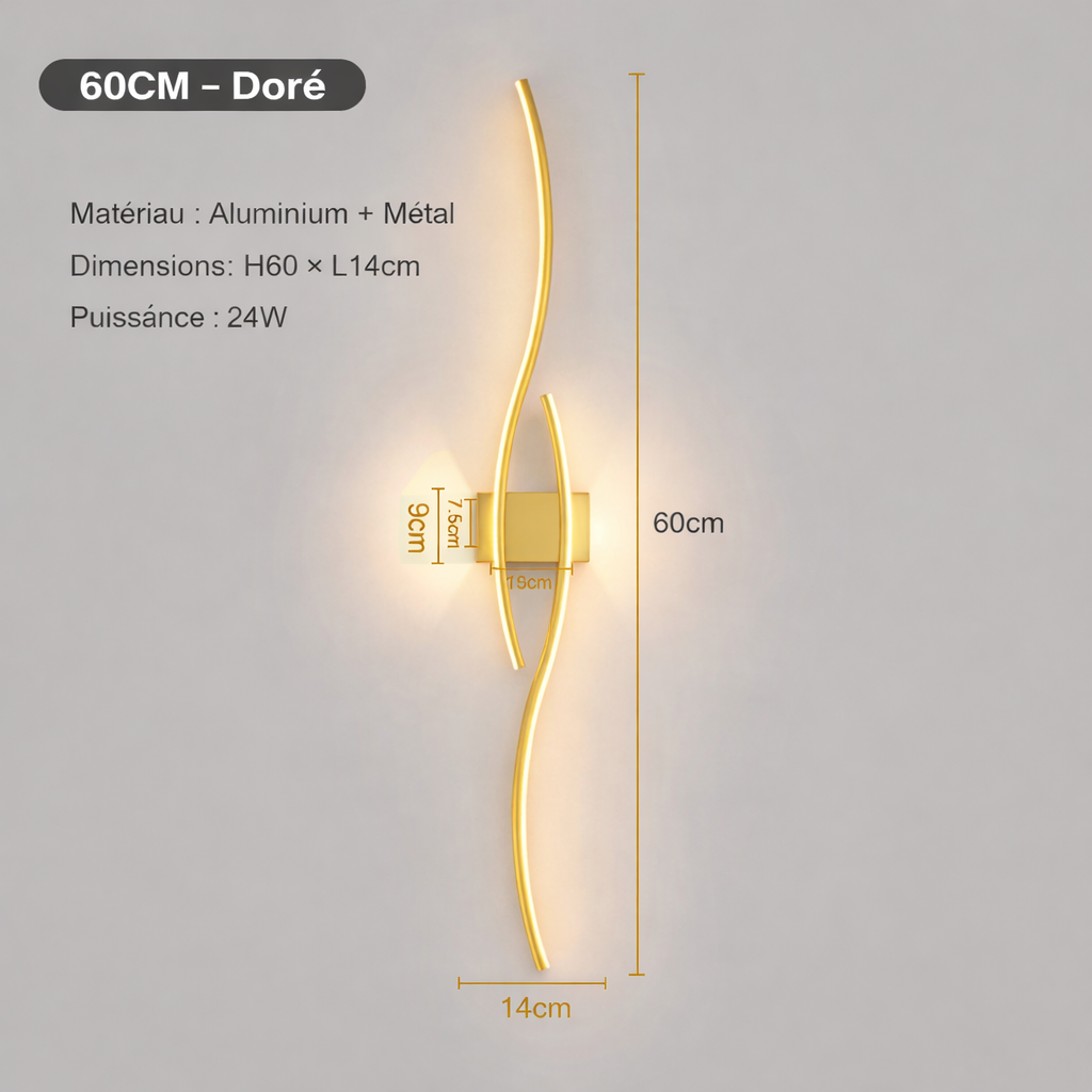 Applique LED bande longue design minimaliste éclairage mural moderne