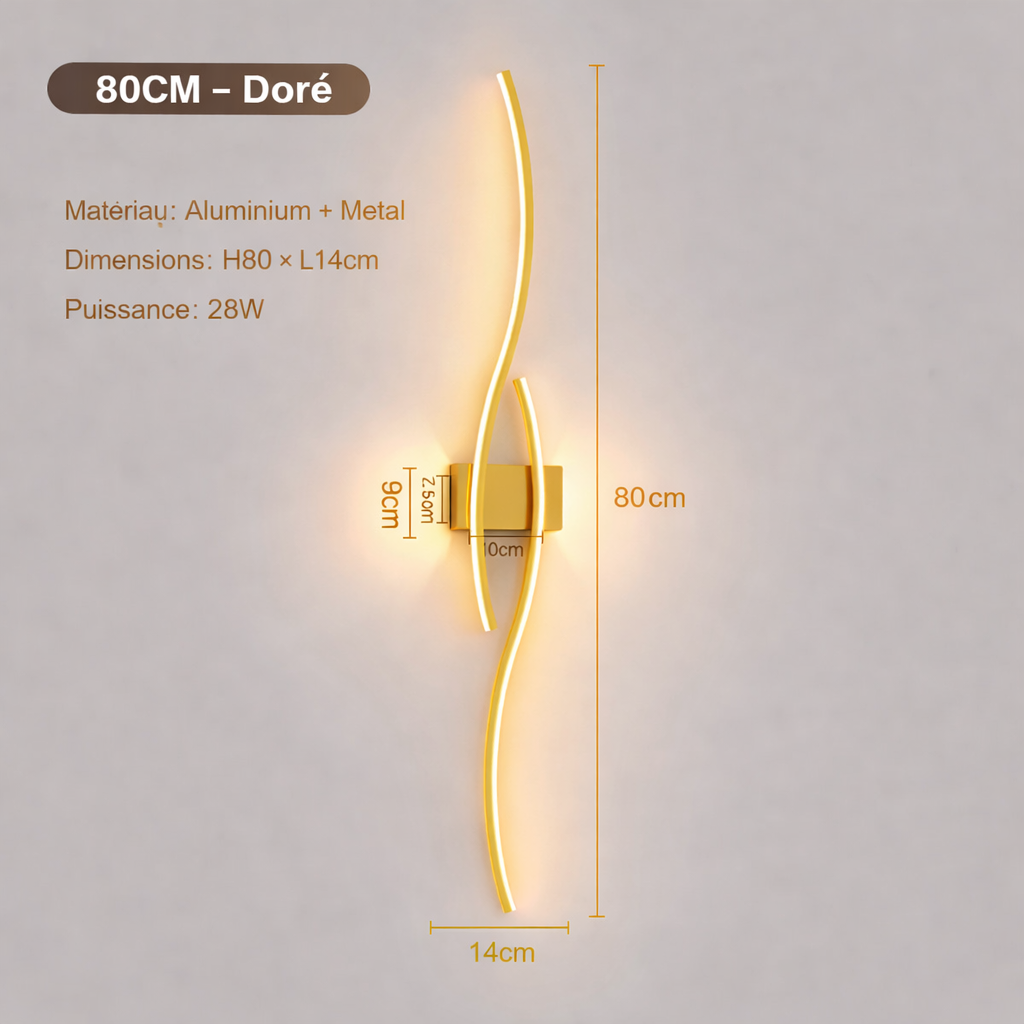 Applique LED bande longue design minimaliste éclairage mural moderne