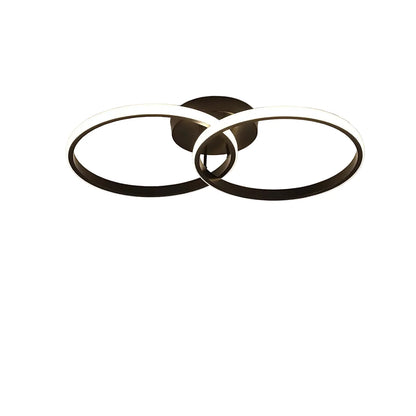 Plafonnier LED double anneau 42W design moderne éclairage intérieur